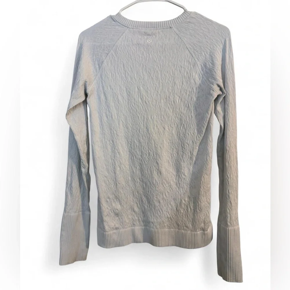 Lululemon Rest Less Pullover White Thumbhole Long Sleeve Top